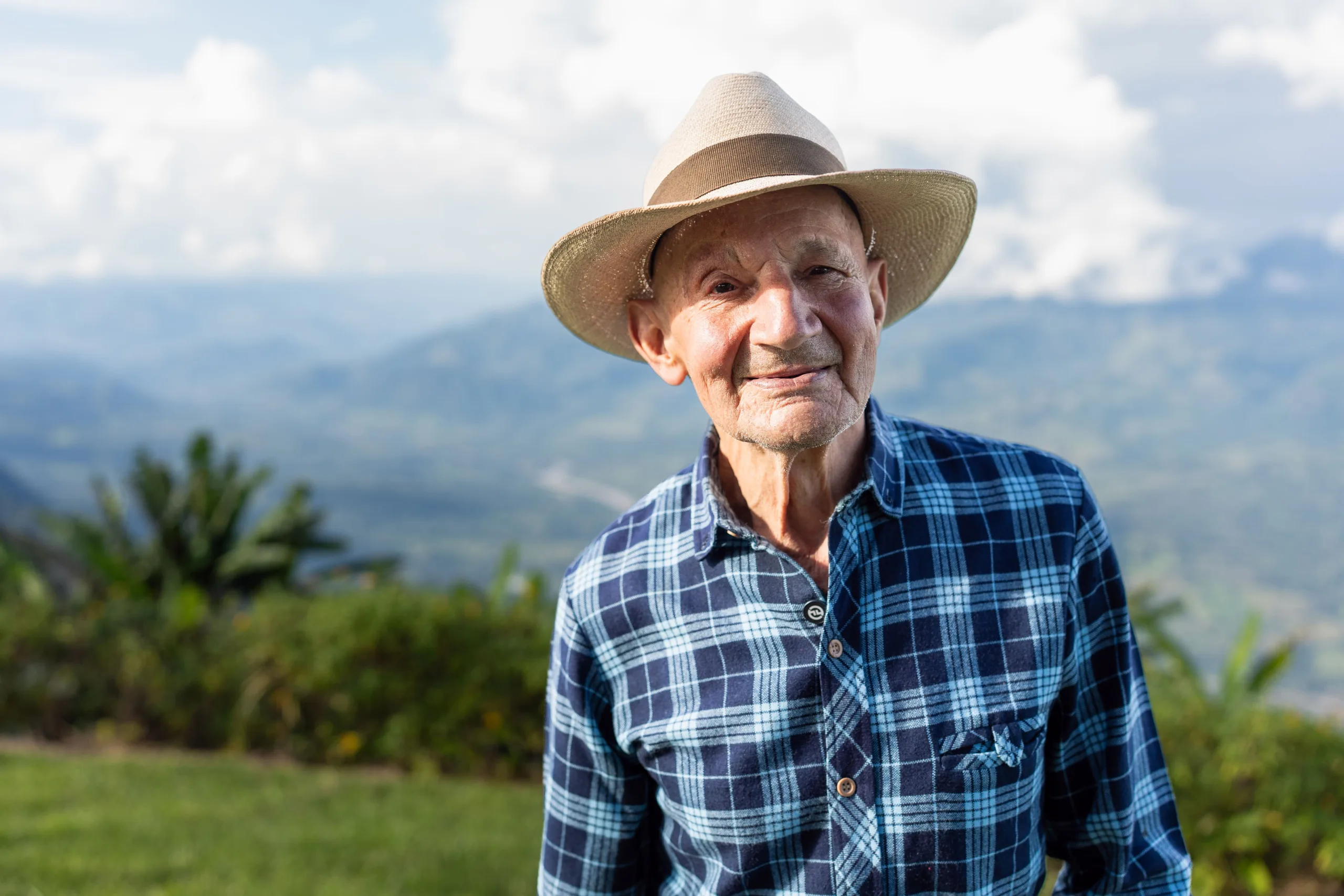 Porfirio Garcés, un campesino oriundo de Palocabildo y el mayor de los 11 de Jericó. Fotografía: Felipe Peláez.